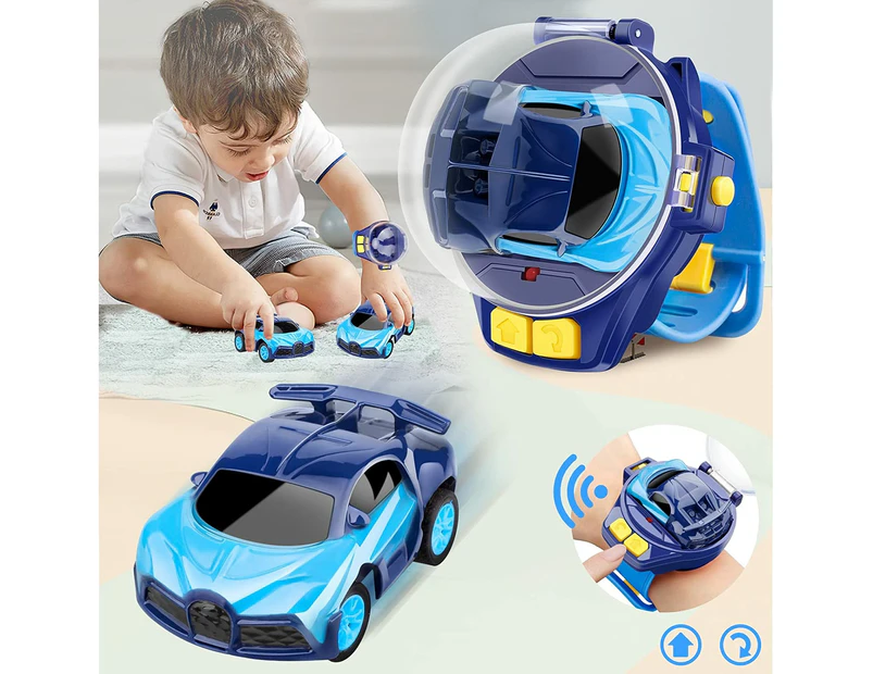 Watch Remote Control Car Toy for Kids with Dustproof Cover,Watch Car Toys Racing Car Toy with USB Charging,2022 Mini Watch Remote Control Car Toy -Blue
