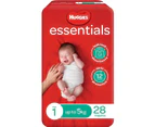 Huggies Essentials Nappies Size 1 (up to 5kg) 28 Count