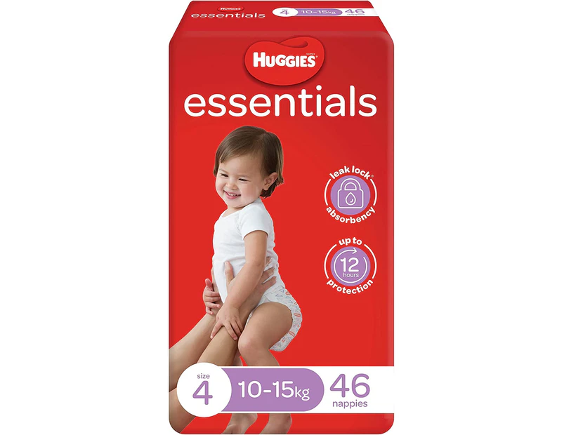 Huggies Essentials Nappies Size 4 (10-15kg) 46 Count