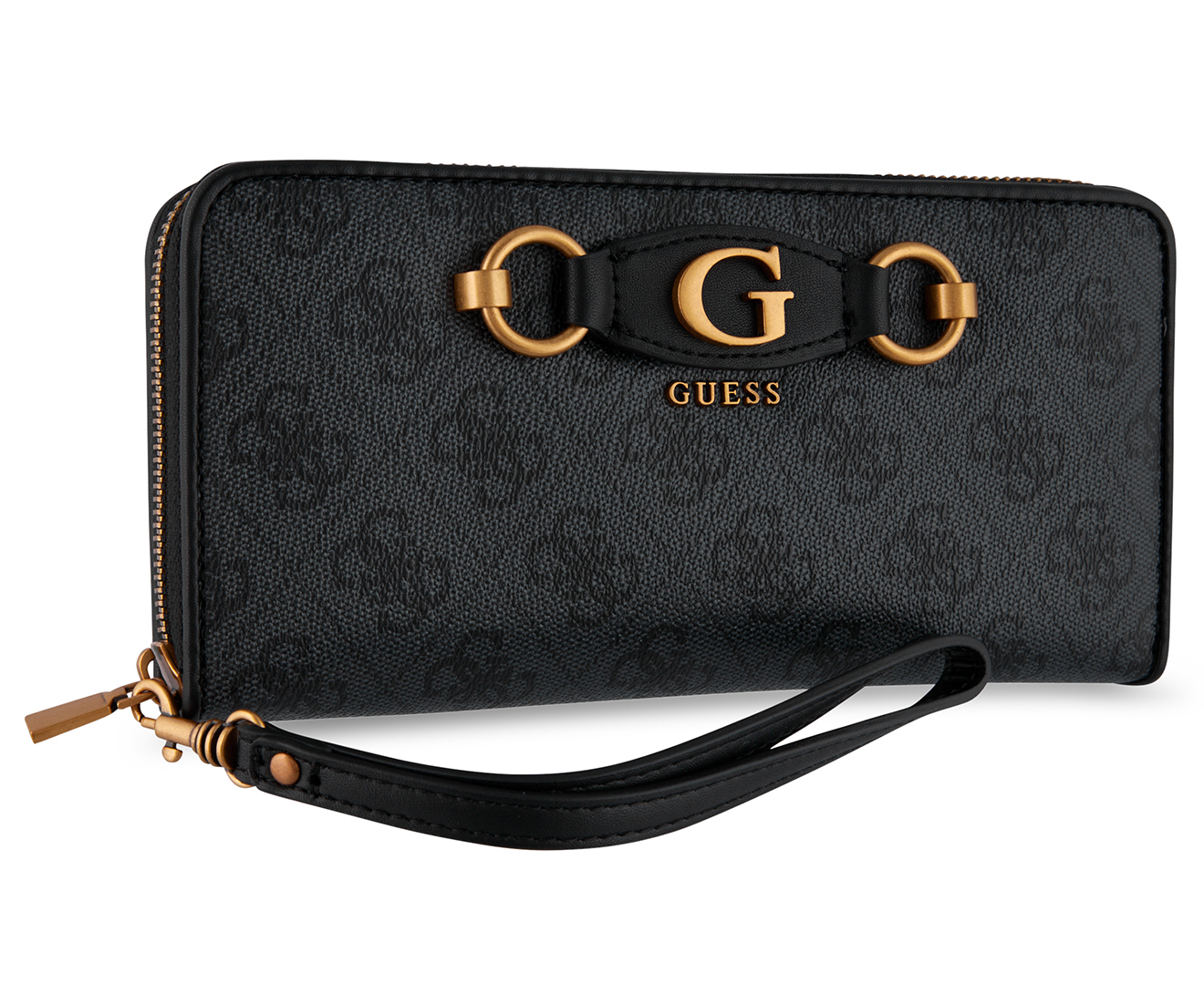 GUESS Izzy Large Zip Around Wallet - Coal Logo | M.catch.com.au