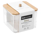 Boxsweden 9.5x8cm Bano Accessories Container w/ Bamboo Lid - Natural/Clear