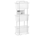 Boxsweden 3 Tier Bathroom Rack Standing Storage Organiser Stand Frosted Clear