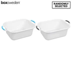 2 x Boxsweden 12.5L Rectangular Basin / Washing Basket - Randomly Selected