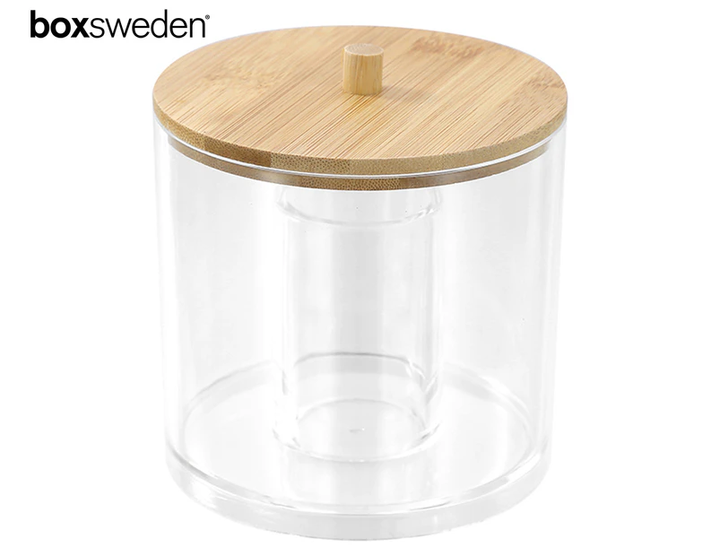 Boxsweden 11cm Bano Accessories Container w/ Bamboo Lid - Natural/Clear