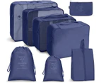 9 Pcs Packing Cubes for Travel Organizer Luggage Suitcase Organizers,Navy(Inclues one free Gift as seen on photo)