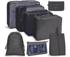 9 Set Packing Cubes Travel Luggage Organizer for Suitcase Clothes Storage Bag,Black(Inclues one free Gift as seen on photo)