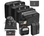 11 Packing Cubes Set for Travel Packing Organizers for Luggage Suitcase,Black(Inclues one free Gift as seen on photo)