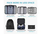8 Set Packing Cubes for Suitcases Travel Luggage Packing Organizers,Black(Inclues one free Gift as seen on photo)
