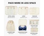 8 Set Packing Cubes for Suitcases Travel Luggage Packing Organizers,Beige(Inclues one free Gift as seen on photo)