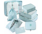 9 Set Travel Luggage Suitcase Organizer Packing Cubes Packing Organisers,Blue(Inclues one free Gift as seen on photo)