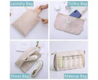 9 Pcs Travel Storage Packing Organizers  Luggage Packing Cubes,Beige(Inclues one free Gift as seen on photo)
