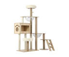Alopet Cat Tree Tower Scratching Post Scratcher Cats Condo House Bed Wood 142cm - Beige