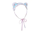 Girls Animal Bear Cat Ears Bow Headband Halloween Costume Party Headpiece Hair Accessories, pink