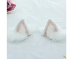 Cotton Doll Mini Fox Ear Decoration Handmade Wolf Fox Ears Animal Cute Head Accessories for Doll, White pink