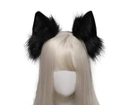 Cat Fox Pig Faux Fur Ears Headband Cute Halloween Handmade Animal Furry Ears Hair Hoop, black
