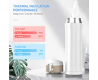 Double Walled Vacuum Cup Flask Thermo,Stainless Steel Insulated Water Bottle  Flask for Hot and Cold Drinks Cup Travel Coffee Mug ,White