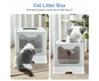 Cat Litter Box Fully Enclosed Tray Hooded Foldable Refills Kitty Toilet