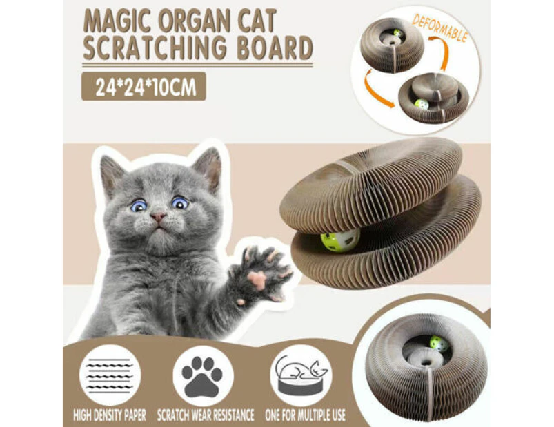Magic Organ Cat Scratching Board Cardboard Interactive Scratcher Toy Foldable