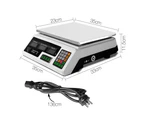 Emajin Scales Digital Kitchen 40KG Weighing Scales Platform Scales White LCD