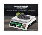 Emajin Scales Digital Kitchen 40KG Weighing Scales Platform Scales White LCD