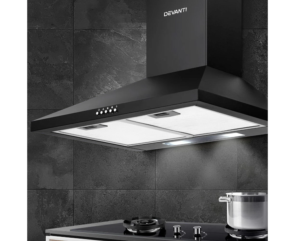 Devanti 600mm Range Hood 60cm Rangehood Black