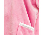 Sherpa Hoodie Blanket Hooded Blanket Oversized Wearable Throw Blanket-Pink