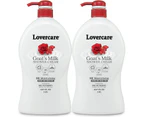 Pack of 2- Lovercare Goat's Milk Shower Cream  Rosehip Seed Oil 1.2 L