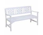 Gardeon Outdoor Garden Bench Wooden Chair 3 Seat Patio Furniture Lounge White