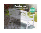 Gardeon Outdoor Garden Bench Wooden Chair 3 Seat Patio Furniture Lounge White