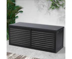 Gardeon Outdoor Storage Box 390L Container Lockable Garden Bench Shed Tools Toy All Black