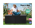 Gardeon Outdoor Storage Box 390L Container Lockable Garden Bench Shed Tools Toy All Black