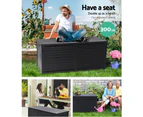 Gardeon Outdoor Storage Box 490L Container Lockable Garden Bench Shed Tools Toy All Black