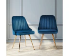 Artiss Dining Chairs Velvet Blue Set of 2 Nappa