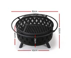 Grillz Fire Pit BBQ Grill 82cm