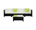 Gardeon 5-Piece Outdoor Sofa Set Wicker Couch Rattan Table Patio Lounge Setting w/ Storage Cover