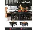 Grillz Fire Pit BBQ Grill 2-In-1 Table