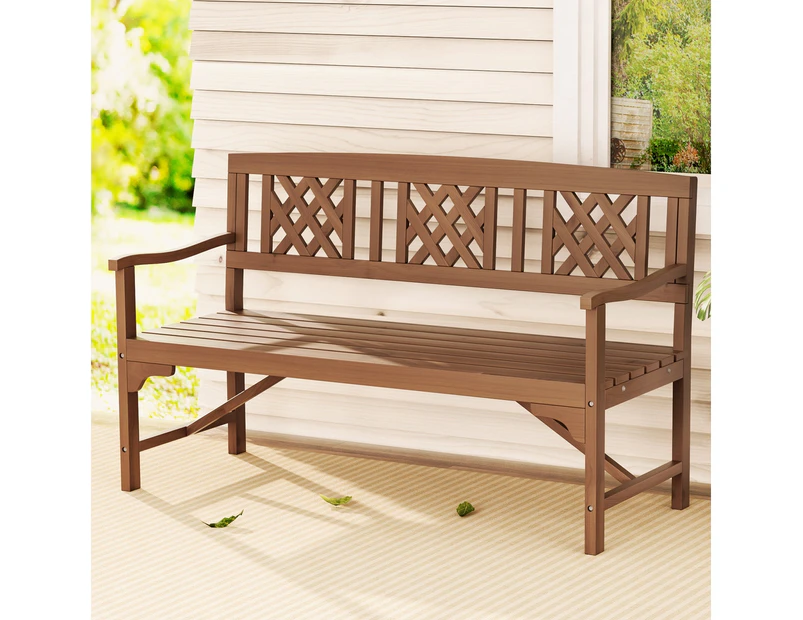 Gardeon Outdoor Garden Bench Wooden Chair 3 Seat Patio Furniture Lounge Natural