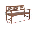 Gardeon Outdoor Garden Bench Wooden Chair 3 Seat Patio Furniture Lounge Natural