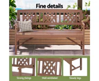 Gardeon Outdoor Garden Bench Wooden Chair 3 Seat Patio Furniture Lounge Natural