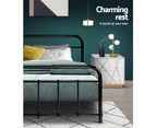 Artiss Bed Frame Metal Frames LEO - King Single(Black)