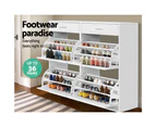 Artiss Shoe Cabinet Shoes Storage Rack Organiser White Shelf Drawer 36 Pairs