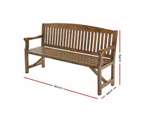 Gardeon 5FT Outdoor Garden Bench Wooden 3 Seat Chair Patio Furniture Natural