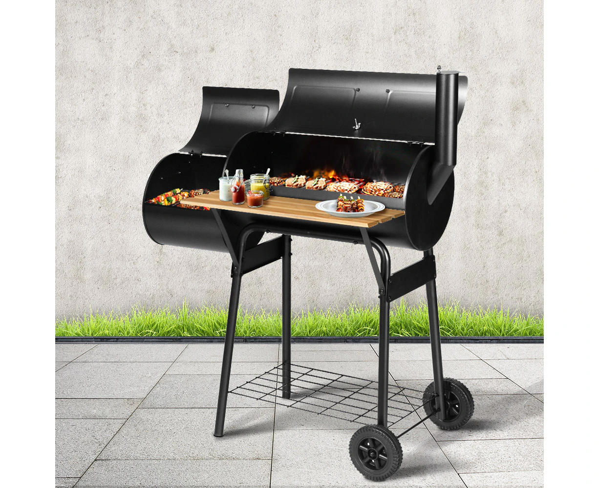 Grillz BBQ Grill 2-In-1 Offset Charcoal Smoker