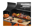 Grillz BBQ Grill 2-In-1 Offset Charcoal Smoker