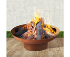 Grillz Fire Pit Bowl Cast Iron Rustic 80cm