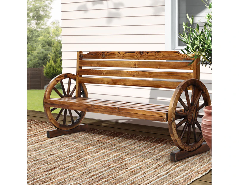 Patio Benches Gardeon Garden Bench Wooden Wagon Chair 3 Seat Outdoor Furniture Backyard Lounge