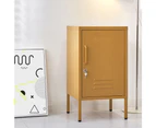 ArtissIn Bedside Table Metal Cabinet - Yellow