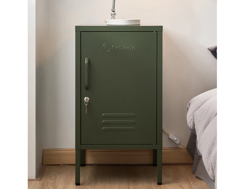 ArtissIn Bedside Table Metal Cabinet - Green