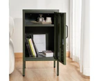 ArtissIn Bedside Table Metal Cabinet - Green