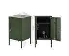 ArtissIn Bedside Table Metal Cabinet - Green